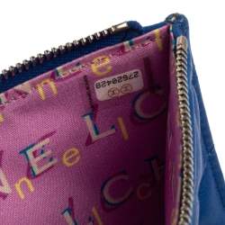 Pre Owned Chanel Blue Leather CC Logo Continental Wallet