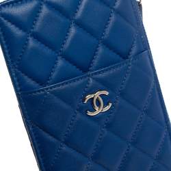Pre Owned Chanel Blue Leather CC Logo Continental Wallet