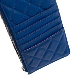 Pre Owned Chanel Blue Leather CC Logo Continental Wallet