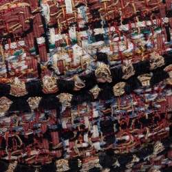 Pre Owned Chanel Multicolor Quilted Tweed Medium Classic Double Flap Shoulder Bag