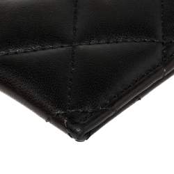 Pre Owned حافظة بطاقات شانيل مزينة بشعار الماركة سي سي جلد كافيار مبطن أسود