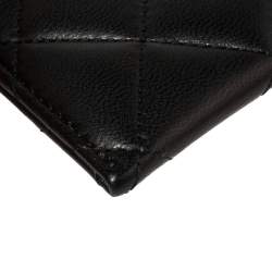 Pre Owned حافظة بطاقات شانيل مزينة بشعار الماركة سي سي جلد كافيار مبطن أسود