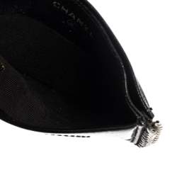Pre Owned Chanel Black Patent Leather CC Chain Around Card Case