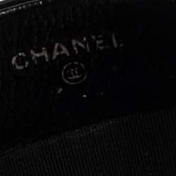 Pre Owned Chanel Black Patent Leather CC Chain Around Card Case