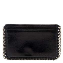 Pre Owned Chanel Black Patent Leather CC Chain Around Card Case