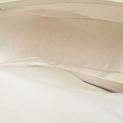 مملوكة مسبقًا Chanel White Leather Medium Boy Braided Flap Bag