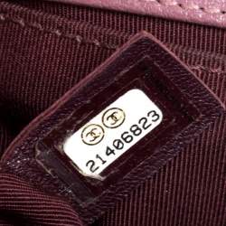 Pre Owned Chanel Pink/Brown Quilted Patent and Leather Small Boy Flap Bag