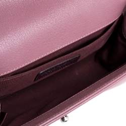 Pre Owned Chanel Pink/Brown Quilted Patent and Leather Small Boy Flap Bag