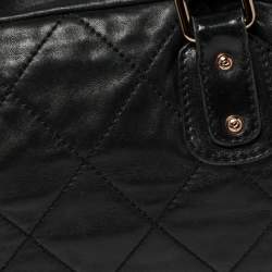 مملوكة مسبقًا Chanel Black Quilted Leather Cloudy Bundle Bowler Bag