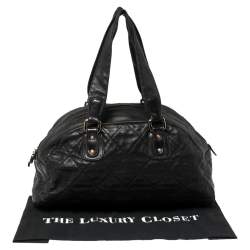 مملوكة مسبقًا Chanel Black Quilted Leather Cloudy Bundle Bowler Bag