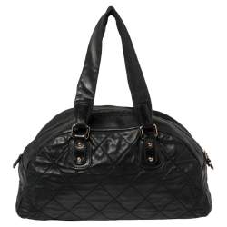 مملوكة مسبقًا Chanel Black Quilted Leather Cloudy Bundle Bowler Bag