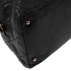 مملوكة مسبقًا Chanel Black Quilted Leather Cloudy Bundle Bowler Bag