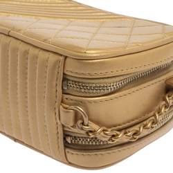 مملوكة مسبقًا Chanel Gold Quilted Leather Coco Boy Camera Case Bag