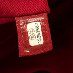 Pre Owned Chanel Red Quilted Patent Leather Medium Just Mademoiselle Bowler Bag