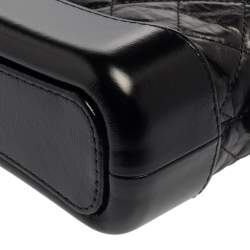 Pre Owned Chanel Black Aged Quilted Leather Small Gabrielle Bag