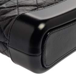 Pre Owned Chanel Black Aged Quilted Leather Small Gabrielle Bag