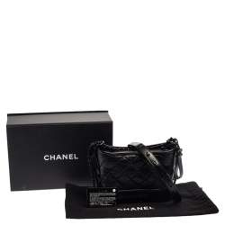 Pre Owned Chanel Black Aged Quilted Leather Small Gabrielle Bag