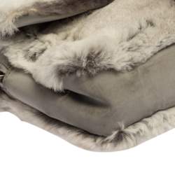 Pre Owned Chanel Grey Lapin Fur and Fabric Orylag Bag