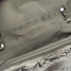 Pre Owned Chanel Grey Lapin Fur and Fabric Orylag Bag