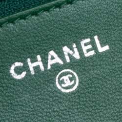 Chanel Green Lizard Boy Wallet on Chain