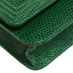 Chanel Green Lizard Boy Wallet on Chain