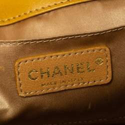 مملوكة مسبقًا Chanel Gold Quilted Patent Leather Medium Madison Flap Bag