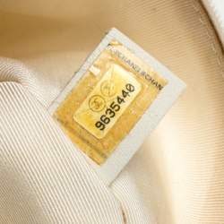 Pre Owned حقيبة يد شانيل CC تريبل متوسطة جلد لامعة و PVC وردية فاتحة