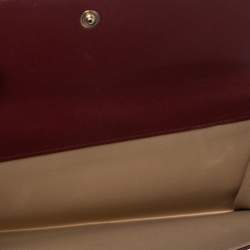 Chanel Burgundy Camellia Embossed Leather Flap Wallet