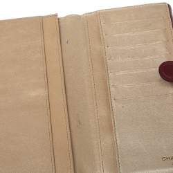 Chanel Burgundy Camellia Embossed Leather Flap Wallet