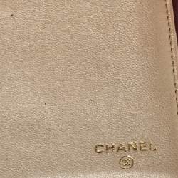 Chanel Burgundy Camellia Embossed Leather Flap Wallet
