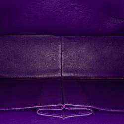 Pre Owned Chanel Purple Caviar Leather Classic Jumbo Double Flap Bag