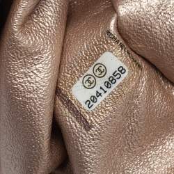 Pre Owned Chanel Light Rose Gold Perforated Leather CC Timeless Clutch