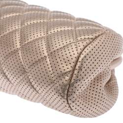 Pre Owned Chanel Light Rose Gold Perforated Leather CC Timeless Clutch