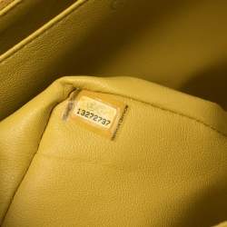 Pre Owned Chanel Yellow Quilted Leather Maxi Classic Single Flap Bag