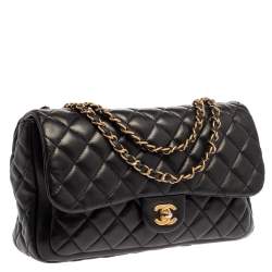 مملوكة مسبقًا Chanel Black Quilted Leather Double Flap Bag