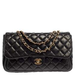 مملوكة مسبقًا Chanel Black Quilted Leather Double Flap Bag