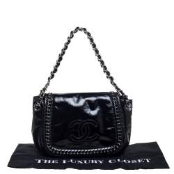 مملوكة مسبقًا Chanel Black Patent Leather Luxe Ligne Flap Bag
