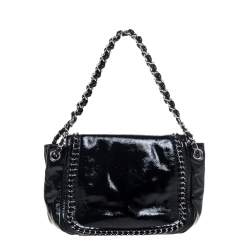 مملوكة مسبقًا Chanel Black Patent Leather Luxe Ligne Flap Bag