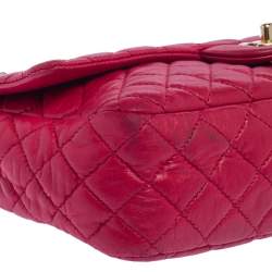 Chanel Fuchsia Quilted Leather Small Valentine Charm Single Flap Bag