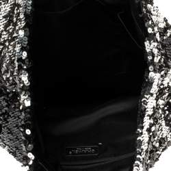 Pre Owned Chanel Black Sequins Embellished Summer Night Drawstring Bag