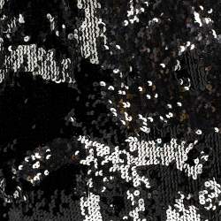 Pre Owned Chanel Black Sequins Embellished Summer Night Drawstring Bag