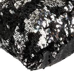 Pre Owned Chanel Black Sequins Embellished Summer Night Drawstring Bag