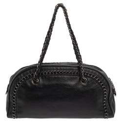 مملوكة مسبقًا Chanel Black Leather Medium Luxe Ligne Bowler Bag