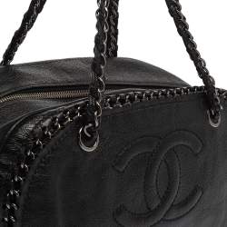مملوكة مسبقًا Chanel Black Leather Medium Luxe Ligne Bowler Bag