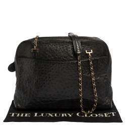 مملوكة مسبقًا Chanel Black Ostrich Vintage Chain Bag