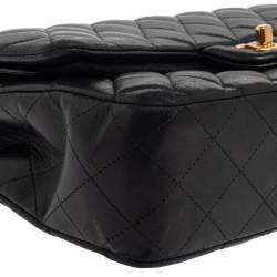 Pre Owned Chanel Black Quilted Leather Medium Classic Double Flap Bag