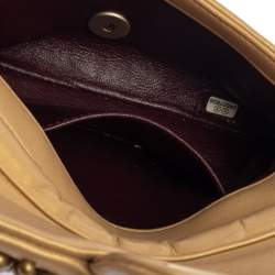 Pre Owned Chanel Gold Leather Pearl Wallet on Chain