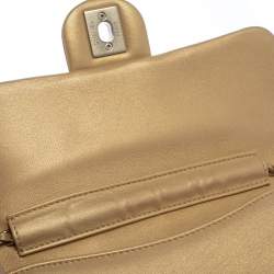 Pre Owned Chanel Gold Leather Pearl Wallet on Chain
