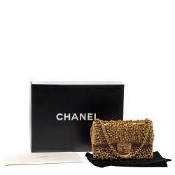 Pre Owned Chanel Gold Leather Pearl Wallet on Chain