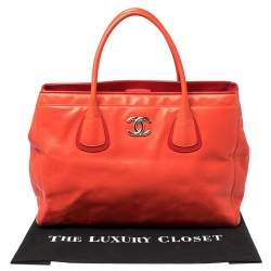 Chanel Red Leather Executive Cerf Shopper Tote